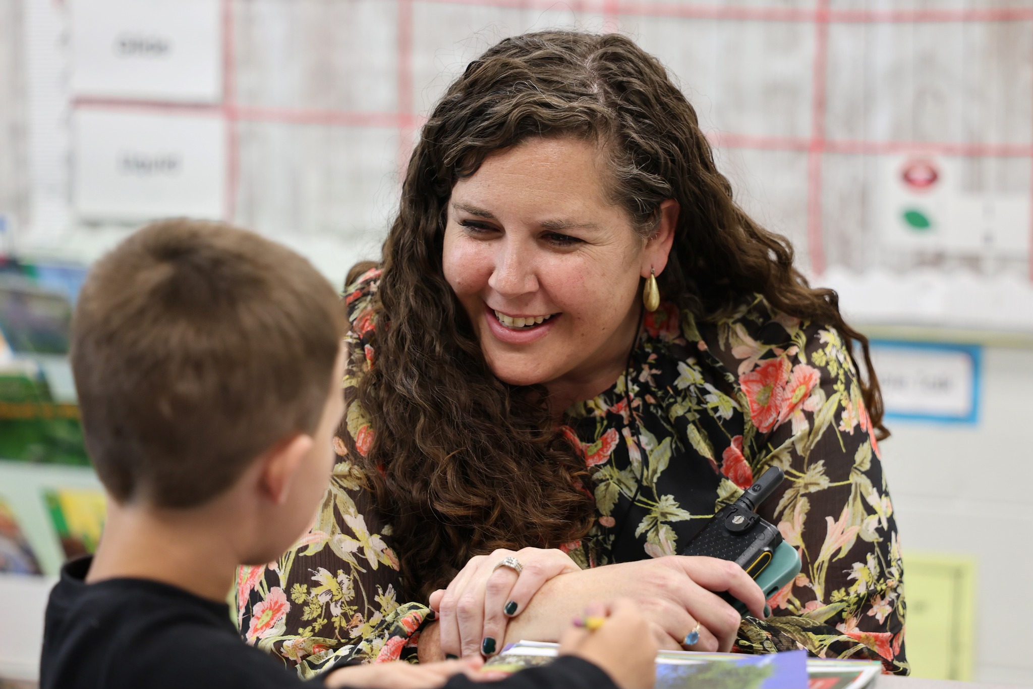 Mrs. Torre working with a primary Dolphin. - 